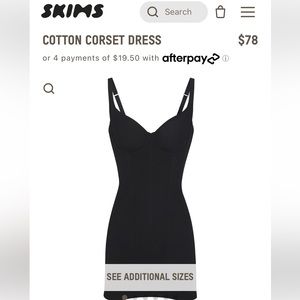 SKIMS Cotton Corset Dress - Black